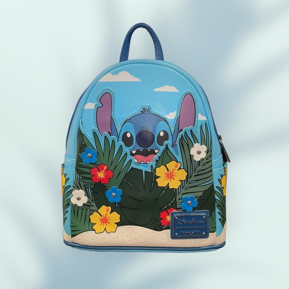 Disney Parks Loungefly Mini‎ Backpack - Pop Up Stitch Tropical Floral
